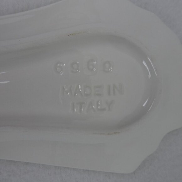Vintage Italian Leek Onion Spoon Rest Majolica Relish Tray Made in Italy Ceramic - Picture 5 of 6